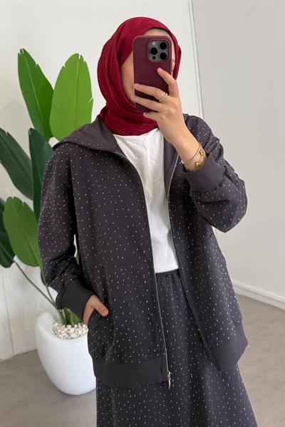 Taşlı Etekli Takım - Antrast