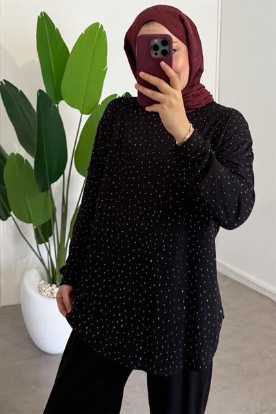 Taşlı Oyşo Takım - Siyah