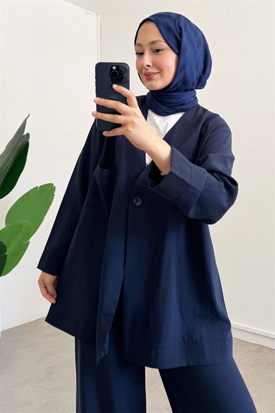 Tek Dügme Takım - Lacivert