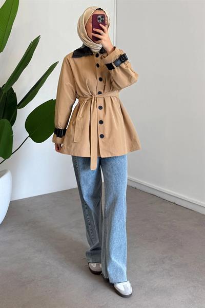 TEK DÜGMELİ ASTARLI CEKET 31-2293 - CAMEL