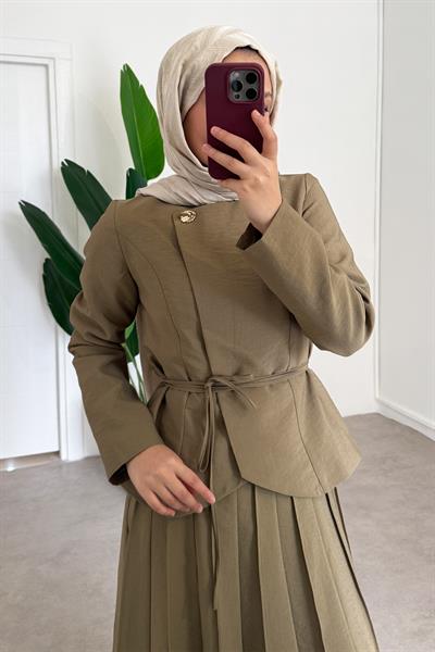 Tek Düğmeli Ceket Takım - Haki Yeşil