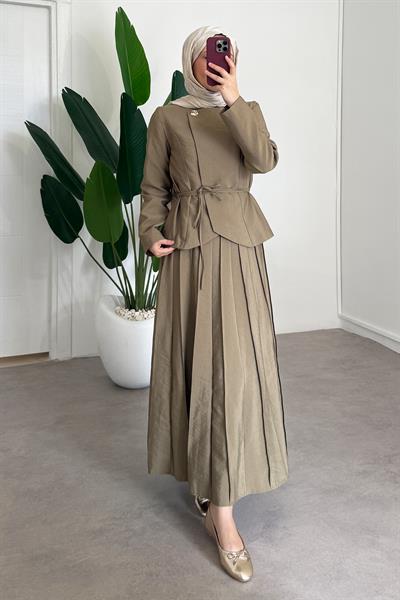 Tek Düğmeli Ceket Takım - Haki Yeşil