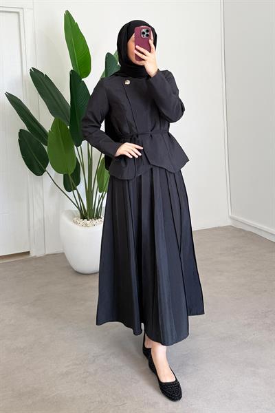 Tek Düğmeli Ceket Takım - Siyah