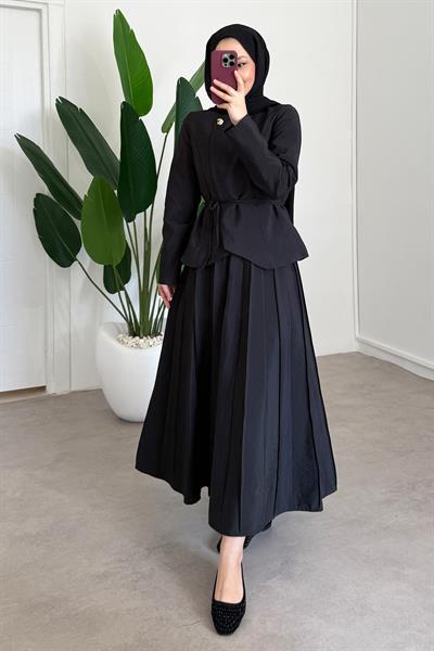 Tek Düğmeli Ceket Takım - Siyah