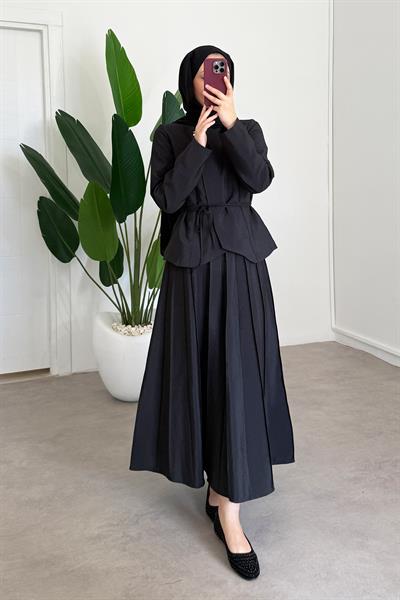 Tek Düğmeli Ceket Takım - Siyah