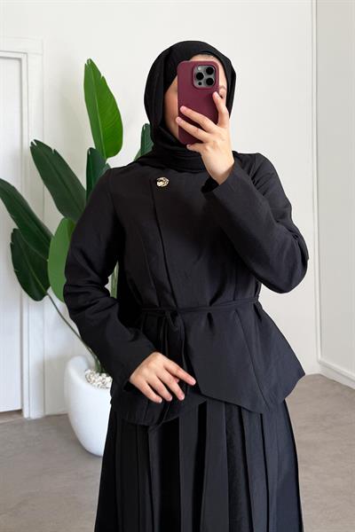 Tek Düğmeli Ceket Takım - Siyah