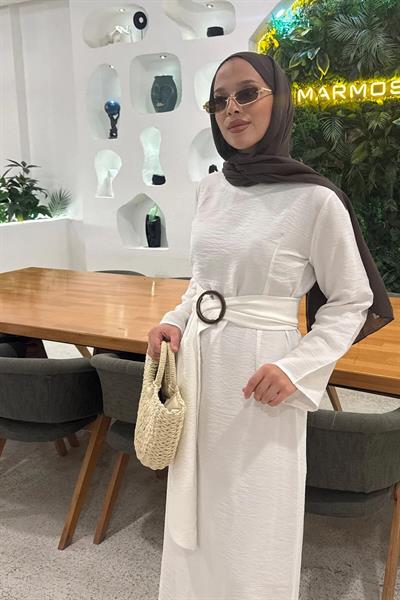 TOKALI ELBİSE 9-51530 - BEYAZ