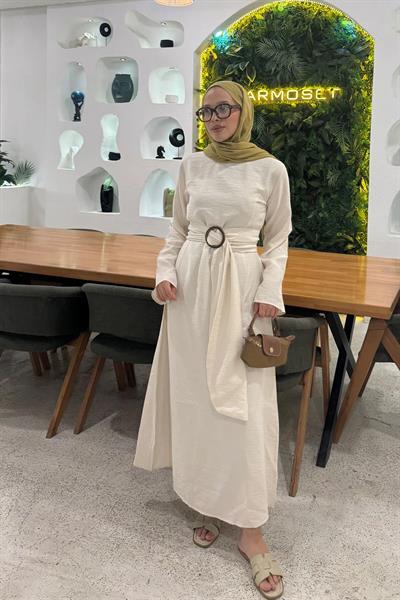 TOKALI ELBİSE 9-51530 - EKRU