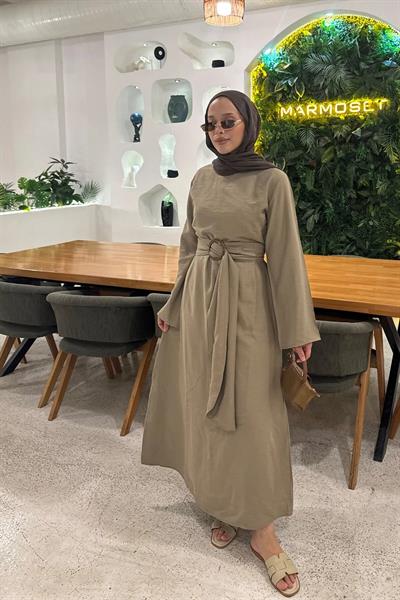 TOKALI ELBİSE 9-51530 - HAKİ YEŞİL