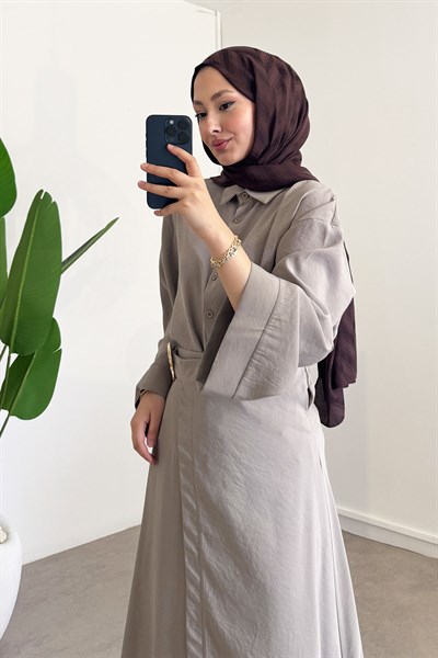 Tokalı Etekli Takım - Vizon