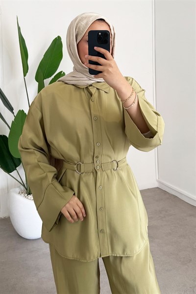 Tokalı Modal Takım - Olive
