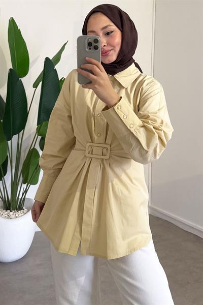 Tokalı Tunik - Bej
