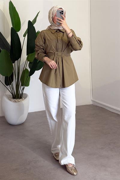 Tokalı Tunik - Haki Yeşil