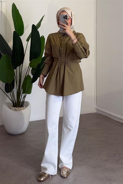 Tokalı Tunik - Haki Yeşil