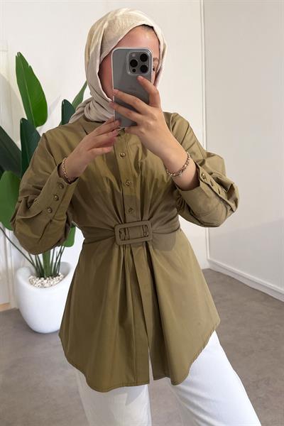 Tokalı Tunik - Haki Yeşil