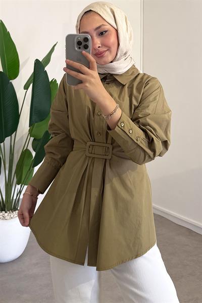 Tokalı Tunik - Haki Yeşil