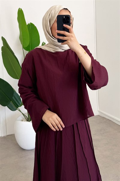 TÜL MODAL TAKIM 31-3347 - Bordo