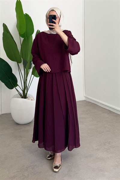 TÜL MODAL TAKIM 31-3347 - Bordo