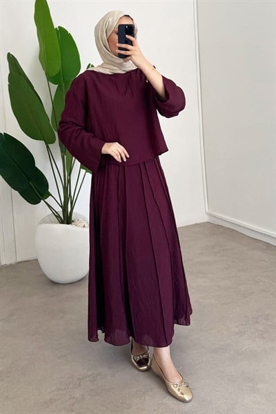 TÜL MODAL TAKIM 31-3347 - Bordo