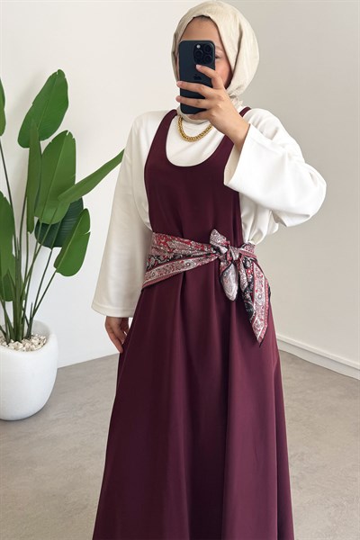 Tunik Jile Elbise - Bordo