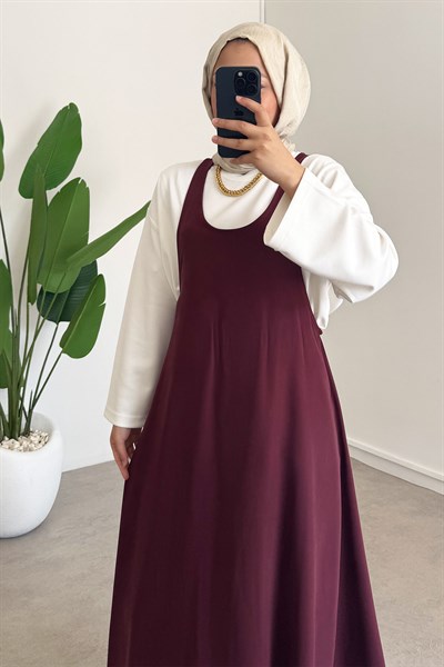 Tunik Jile Elbise - Bordo