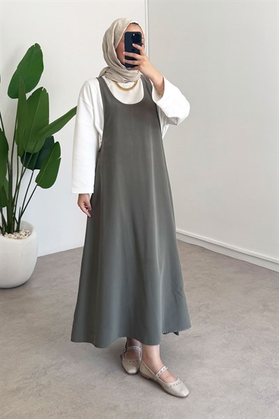 Tunik Jile Elbise - Haki Yeşil