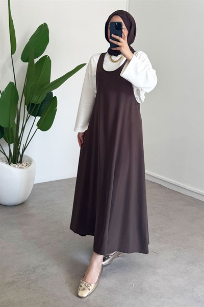 Tunik Jile Elbise - Kahverengi
