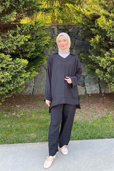 V YAKA TAKIM 9-42902 - SİYAH