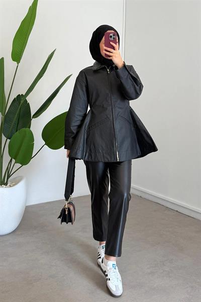 VOLAN DETAY CEKET 31-4028  - SİYAH