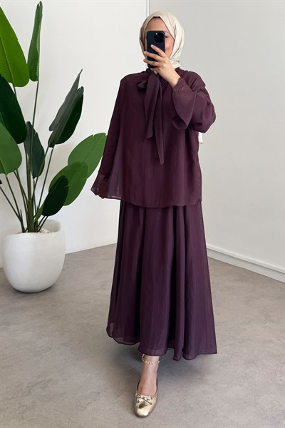Yaka Baglama Takım - Bordo