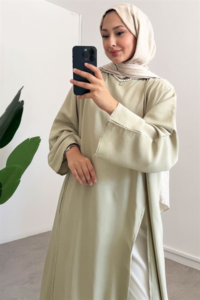 Yırtmaçlı Elbise - Olive