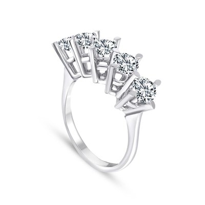 1,80 Karat E-VVS Pırlanta Çapraz Beştaş Yüzük