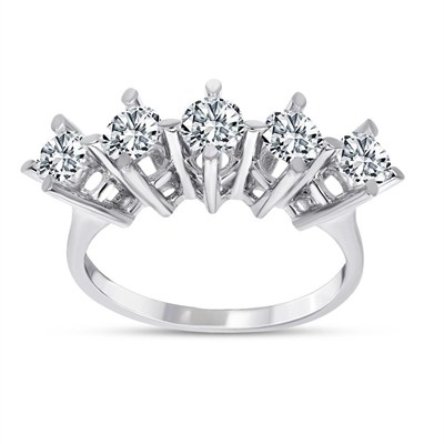 1,80 Karat E-VVS Pırlanta Çapraz Beştaş Yüzük