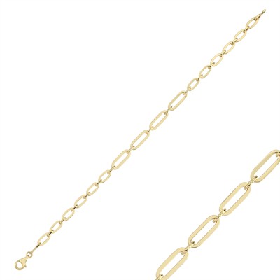 Süzme Formlu Zarif Ataç Altın Bileklik 