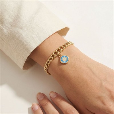 Güneş Detaylı Gurmet Hallow Altın Bileklik