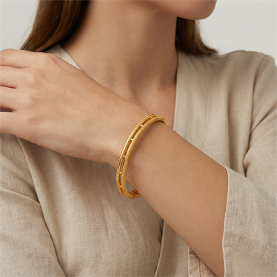 İki Sıra Ajda Model Altın Kelepçe