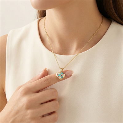 Kalp Ve Mine Detaylı Çıtır Altın Kolye 