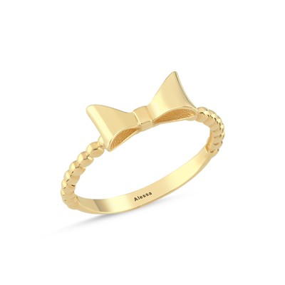 Kurdele Figürlü Altın Yüzük 