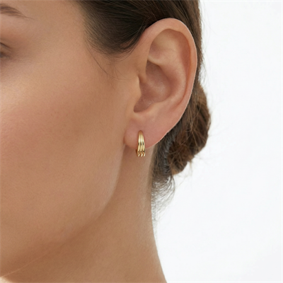 Layer Halka Altın Küpe