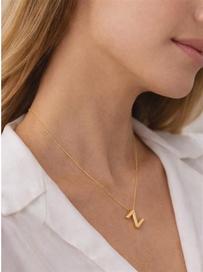 Minimal Balon Z Harf Altın Kolye 