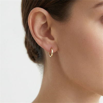 Minimal Halka Altın Küpe