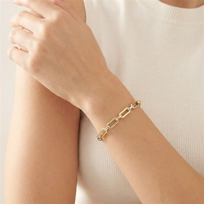 Üç Renk Ataç Altın Bileklik 