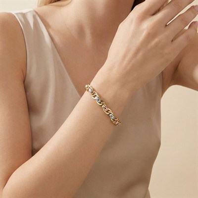 Üç Renk Sarmaşık Hallow Altın Bileklik 