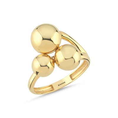 Üç Top Figürlü Altın Yüzük 