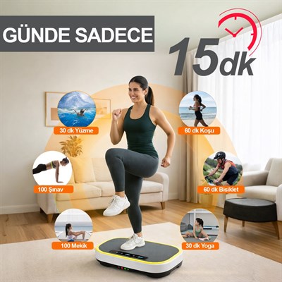 Bluetooth LED Işıklı Titreşimli Egzersiz Platformu Kumandalı Ev Fitness Aleti Direnç Lastiği Hediye