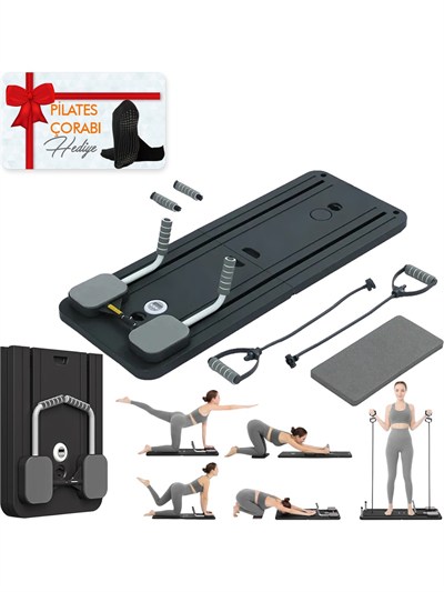 Çok Fonksiyonlu Egzersiz Aleti, Pilates Reformer, Direnç Bantlı, Ev Tipi Istasyon , Çorap Hediyeli