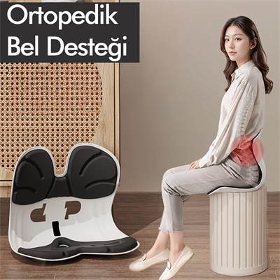 Ergonomik Ortopedik Bel Destekli Oturma Minderi Postür Düzeltici İş Ev Oto Sırt Koltuk Yastığı