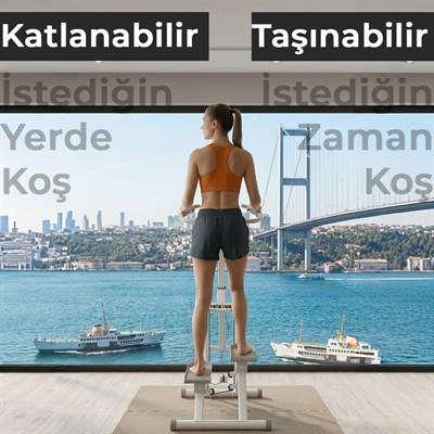 Katlanabilir Dikey Merdiven Tırmanma Basamak Kondisyon Egzersiz Fitness Aleti Direnç Lastiği Hediye