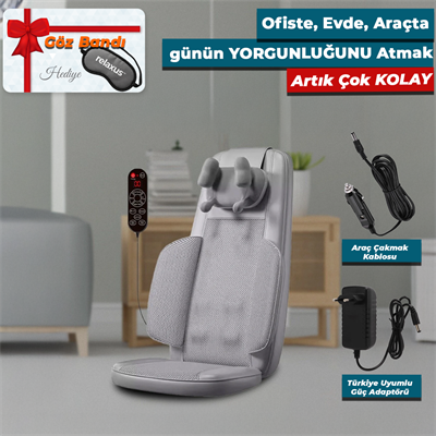 Masaj Koltuğu Minderi Isıtmalı, Titreşimli, Sırt, Bel Ve Omuz Ofis Masaj Cihazı Ovma Yoğurma