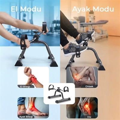 Mini Pedal Egzersiz Kondisyon Bisikleti Taşınabilir Dirençli Ev Aleti El Ve Ayak Pedallı Spor Cihazı